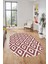 Sade Baklava Desen Motifli Kaymaz Taban Yıkanabilir Oval Yolluk Salon Halısı, O-Sade-27-Bordo, 3