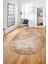 Dijital Baskı Kaymaz Yıkanabilir Sade 3D Oval Yolluk Koridor Salon Halısı, O-Sade-48-Kahve, 2