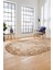 Dijital Baskı Kaymaz Yıkanabilir Sade 3D Oval Yolluk Koridor Salon Halısı, O-Sade-48-Kahve, 3