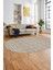 Kilim Desenli Sade Motifli Kaymaz Taban Yıkanabilir Oval Yolluk Salon Halısı, O-Sade-30-Bej, 2