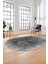 Dijital Baskı Kaymaz Yıkanabilir Sade Düz Renk Tasarım Oval Yolluk Salon Halısı, O-Sade-43-Siyah, 4