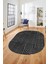 Baskılı Kaymaz Taban Yıkanabilir Sade Desen Oval Yolluk Mutfak Salon Halısı, O-Sade-01-Antrasit, 1