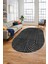 Baskılı Kaymaz Taban Yıkanabilir Sade Desen Oval Yolluk Mutfak Salon Halısı, O-Sade-01-Antrasit, 5