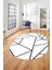 Dijital Baskı Kaymaz Yıkanabilir Sade Çizgili Oval Yolluk Koridor Salon Halısı, O-Sade-50-Beyaz, 2