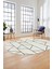 Baskılı Kaymaz Taban Yıkanabilir Çizgili Desen Oval Yolluk Mutfak Salon Halısı, O-Sade-06-Krem, 2