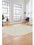 Baskılı Kaymaz Taban Yıkanabilir Çizgili Desen Oval Yolluk Mutfak Salon Halısı, O-Sade-08-Krem, 2