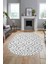 3D Baskılı Kaymaz Taban Yıkanabilir Kilim Desen Oval Yolluk Mutfak Salon Halısı, O-Sade-04-Gri, 3