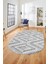 Düz Renk Sade Kilim Motifli Dijital Kaymaz Taban Yıkanabilir Oval Salon Halısı, O-Sade-33-Gri, 4