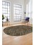 Baskılı Kaymaz Taban Yıkanabilir Sade Motifli Oval Yolluk Mutfak Salon Halısı, O-Sade-11-Kahve, 1