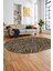 Baskılı Kaymaz Taban Yıkanabilir Sade Motifli Oval Yolluk Mutfak Salon Halısı, O-Sade-11-Kahve, 5