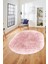 Dijital Baskı Kaymaz Yıkanabilir Sade Düz Renk Tasarım Oval Yolluk Salon Halısı, O-Sade-43-Pembe, 3