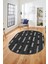 Dijital Baskı Kaymaz Yıkanabilir Sade Düz Oval Yolluk Koridor Salon Halısı, O-Sade-49-Antrasit, 2
