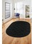 3D Baskılı Kaymaz Taban Yıkanabilir Kilim Desen Oval Yolluk Mutfak Salon Halısı, O-Sade-05-Antrasit, 1