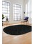 3D Baskılı Kaymaz Taban Yıkanabilir Kilim Desen Oval Yolluk Mutfak Salon Halısı, O-Sade-05-Antrasit, 2