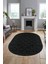 3D Baskılı Kaymaz Taban Yıkanabilir Kilim Desen Oval Yolluk Mutfak Salon Halısı, O-Sade-05-Antrasit, 3