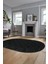 3D Baskılı Kaymaz Taban Yıkanabilir Kilim Desen Oval Yolluk Mutfak Salon Halısı, O-Sade-05-Antrasit, 4