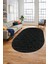 3D Baskılı Kaymaz Taban Yıkanabilir Kilim Desen Oval Yolluk Mutfak Salon Halısı, O-Sade-05-Antrasit, 5