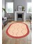 Baskılı Kaymaz Taban Yıkanabilir Sade Kilim Desen Oval Yolluk Salon Halısı, O-Sade-17-Kırmızı, 1