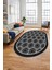 Kilim Desenli Dijital Kaymaz Yıkanabilir Sade Oval Yolluk Koridor Salon Halısı, O-Sade-19-Siyah, 3