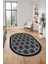 Kilim Desenli Dijital Kaymaz Yıkanabilir Sade Oval Yolluk Koridor Salon Halısı, O-Sade-19-Siyah, 5