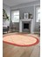 Baskılı Kaymaz Taban Yıkanabilir Sade Kilim Desen Oval Yolluk Salon Halısı, O-Sade-17-Kırmızı, 2