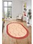 Baskılı Kaymaz Taban Yıkanabilir Sade Kilim Desen Oval Yolluk Salon Halısı, O-Sade-17-Kırmızı, 5