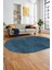 Dijital Baskı Kaymaz Yıkanabilir Sade Düz Desen Oval Yolluk Mutfak Salon Halısı, O-Sade-38-Mavi, 1