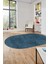 Dijital Baskı Kaymaz Yıkanabilir Sade Düz Desen Oval Yolluk Mutfak Salon Halısı, O-Sade-38-Mavi, 3