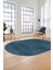 Dijital Baskı Kaymaz Yıkanabilir Sade Düz Desen Oval Yolluk Mutfak Salon Halısı, O-Sade-38-Mavi, 5