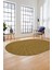 Baskılı Kaymaz Taban Yıkanabilir Sade Düz Desen Oval Yolluk Mutfak Salon Halısı, O-Sade-10-Kahve, 1