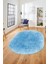 Dijital Baskı Kaymaz Yıkanabilir Sade Düz Renk Tasarım Oval Yolluk Salon Halısı, O-Sade-43-Mavi, 3