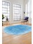 Dijital Baskı Kaymaz Yıkanabilir Sade Düz Renk Tasarım Oval Yolluk Salon Halısı, O-Sade-43-Mavi, 4