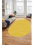Baskılı Kaymaz Taban Yıkanabilir Çizgili Desen Oval Yolluk Mutfak Salon Halısı, O-Sade-08-Sarı, 5