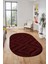 Düz Renk Sade Kilim Motifli Dijital Kaymaz Taban Yıkanabilir Oval Salon Halısı, O-Sade-33-Bordo, 2