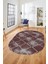 Dijital Baskı Kaymaz Yıkanabilir Sade Şık Motifli Oval Yolluk Mutfak Salon Halısı, O-Sade-41-Bordo, 3