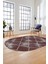 Dijital Baskı Kaymaz Yıkanabilir Sade Şık Motifli Oval Yolluk Mutfak Salon Halısı, O-Sade-41-Bordo, 4