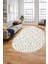 3D Baskılı Kaymaz Taban Yıkanabilir Kilim Desen Oval Yolluk Mutfak Salon Halısı, O-Sade-04-Krem, 5