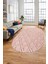 Sade Baklava Desen Motifli Kaymaz Taban Yıkanabilir Oval Yolluk Salon Halısı, O-Sade-28-Pembe, 1