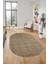 Düz Renk Sade Motifli Dijital Kaymaz Taban Yıkanabilir Oval Yolluk Salon Halısı, O-Sade-31-Kahve, 3