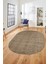 Düz Renk Sade Motifli Dijital Kaymaz Taban Yıkanabilir Oval Yolluk Salon Halısı, O-Sade-31-Kahve, 5