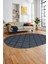 Düz Desenli Dijital Kaymaz Yıkanabilir Sade Oval Yolluk Koridor Salon Halısı, O-Sade-20-Mavi, 4