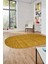 Düz Renk Sade Motifli Dijital Kaymaz Taban Yıkanabilir Oval Yolluk Salon Halısı, O-Sade-31-Sarı, 4