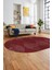 Düz Renk Sade Motifli Dijital Kaymaz Taban Yıkanabilir Oval Yolluk Salon Halısı, O-Sade-34-Bordo, 1