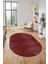 Düz Renk Sade Motifli Dijital Kaymaz Taban Yıkanabilir Oval Yolluk Salon Halısı, O-Sade-34-Bordo, 2