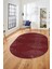 Düz Renk Sade Motifli Dijital Kaymaz Taban Yıkanabilir Oval Yolluk Salon Halısı, O-Sade-34-Bordo, 4
