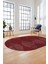 Düz Renk Sade Motifli Dijital Kaymaz Taban Yıkanabilir Oval Yolluk Salon Halısı, O-Sade-34-Bordo, 5