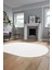 Düz Renk Sade Desen Motifli Kaymaz Taban Yıkanabilir Oval Yolluk Salon Halısı, O-Sade-26-Beyaz, 1