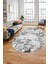 Düz Renk Sade Desen Dijital Kaymaz Taban Yıkanabilir Oval Yolluk Salon Halısı, O-Sade-25-Gri, 2