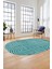 Baskılı Kaymaz Taban Yıkanabilir Sade Desen Oval Yolluk Mutfak Salon Halısı, O-Sade-01-Mavi, 2