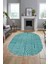 Baskılı Kaymaz Taban Yıkanabilir Sade Desen Oval Yolluk Mutfak Salon Halısı, O-Sade-01-Mavi, 3